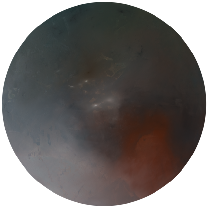 Hazy Borgafj&ouml;r&eth;ur, Tondo, Berlin 2019, &Ouml;l auf Leinwand, &Oslash; 130 cm