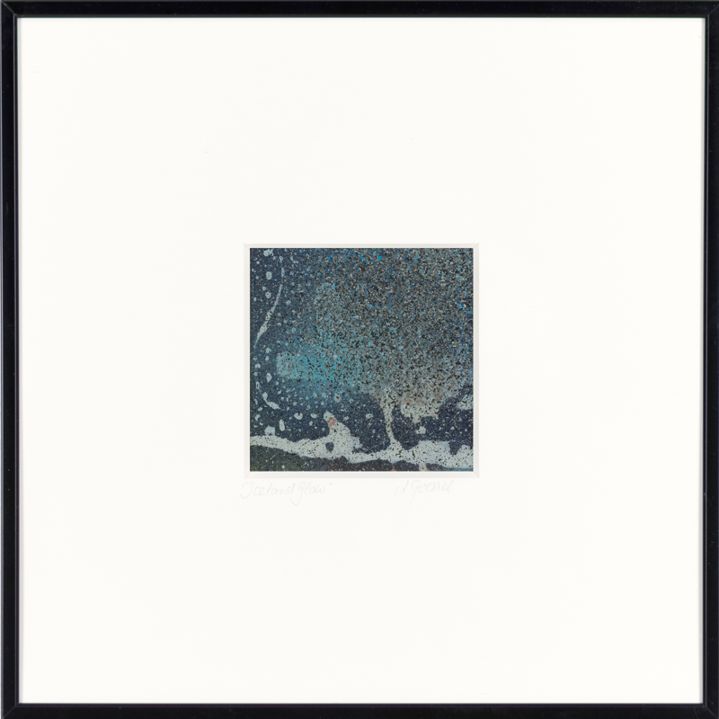 Bild aus der Serie "Icelandglow", Kolsta&eth;ir, Island, &Ouml;l / Acryl auf Papier 9,5 x 9,5 cm